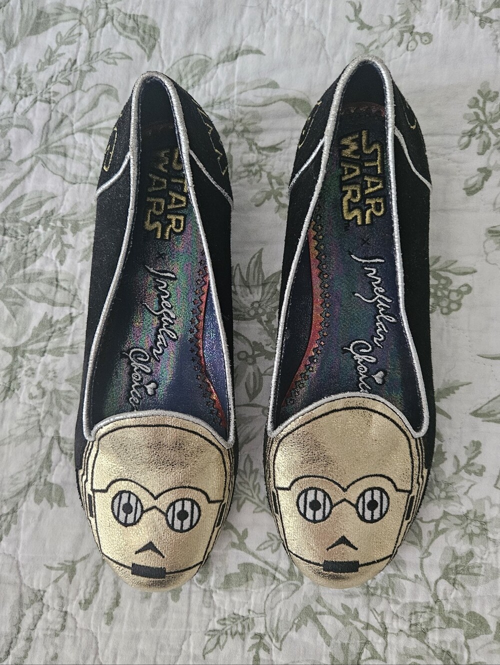Irregular Choice Star Wars C-3PO Gold and Black Women's Slip On Flats